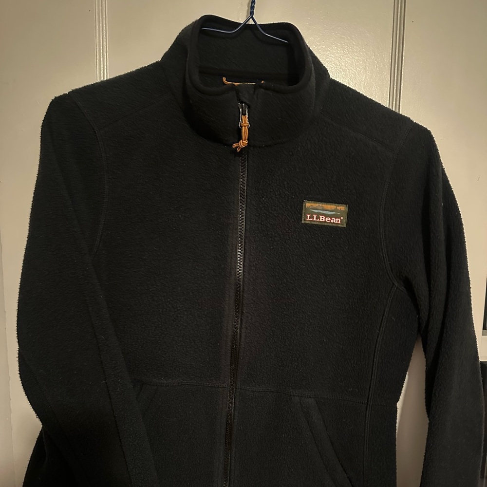LL BEAN black fleece zip up